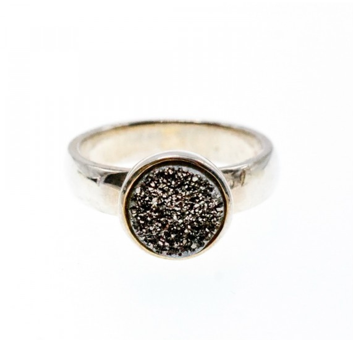 925 Sterling Silver Pyrite Ring Size 5.5